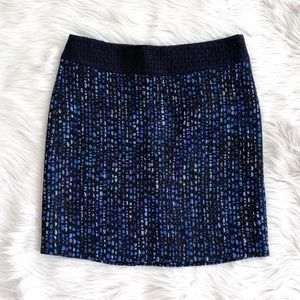 Dries Van Noten Blue Woven Wool Skirt